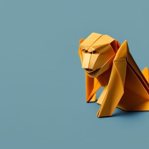 Origami Monkey Papercraft in 8K Resolution