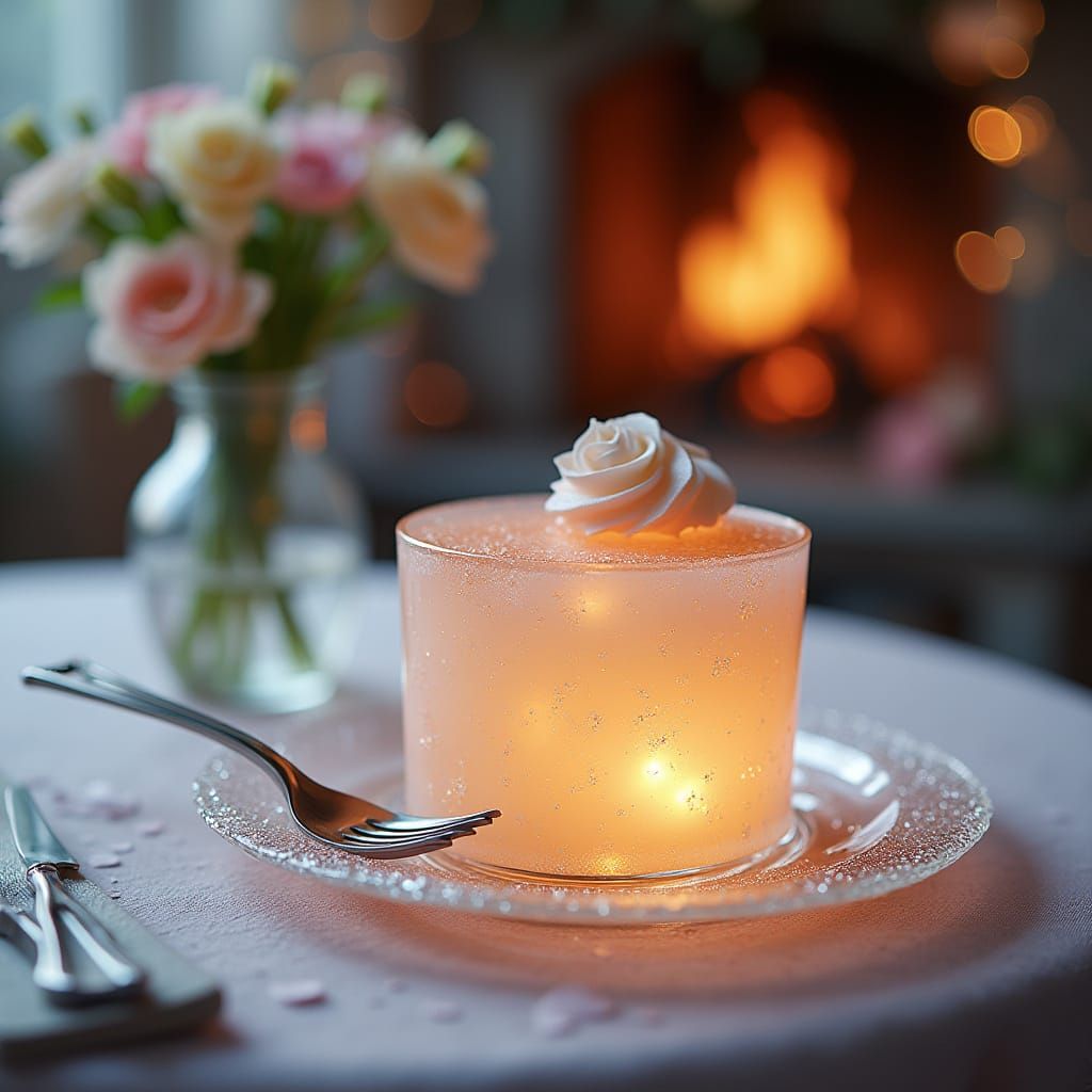 Ethereal Glass Cake Glows Under Fairy Lights