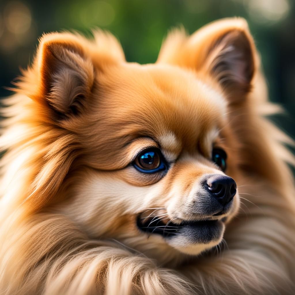 Pomeranian Portrait with Bokeh, Professional Photography