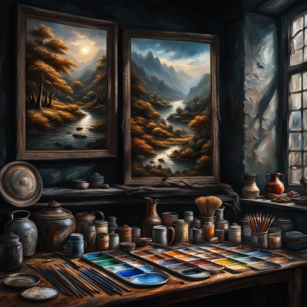 Hyperrealistic Artist's Palette in High Definition