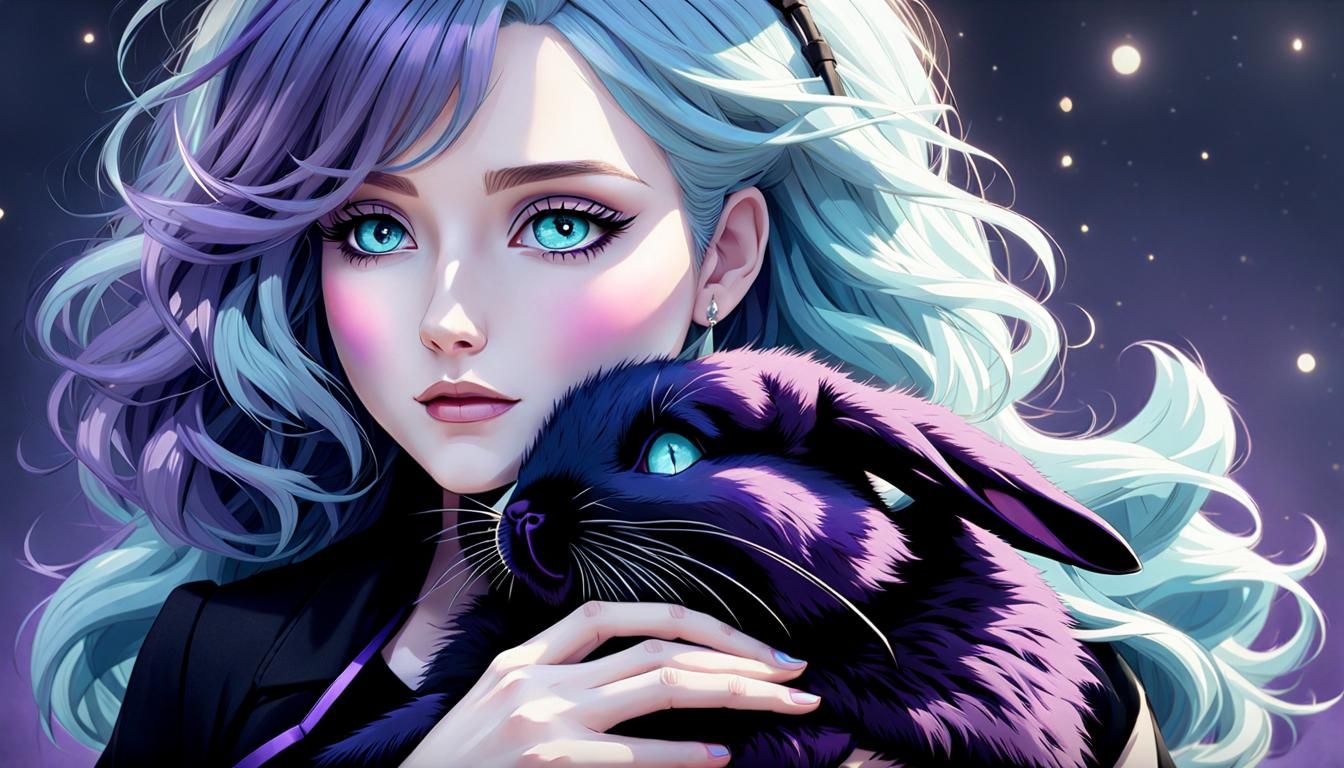 Boogeyman's Child with Bunny in Dark Fantasy Style