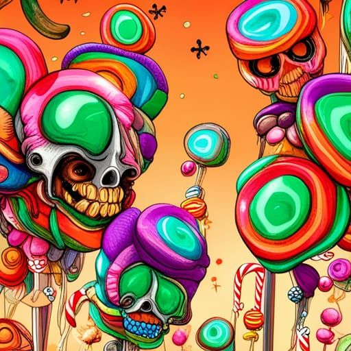 Spooky Candy Land: Hyperrealistic Halloween Digital Art