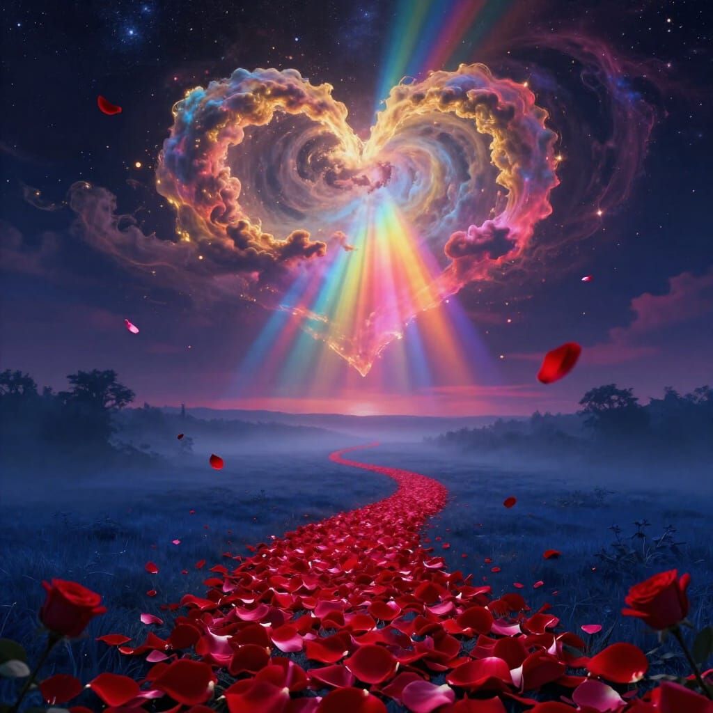 Ethereal Rose Path to Celestial Heart Horizon