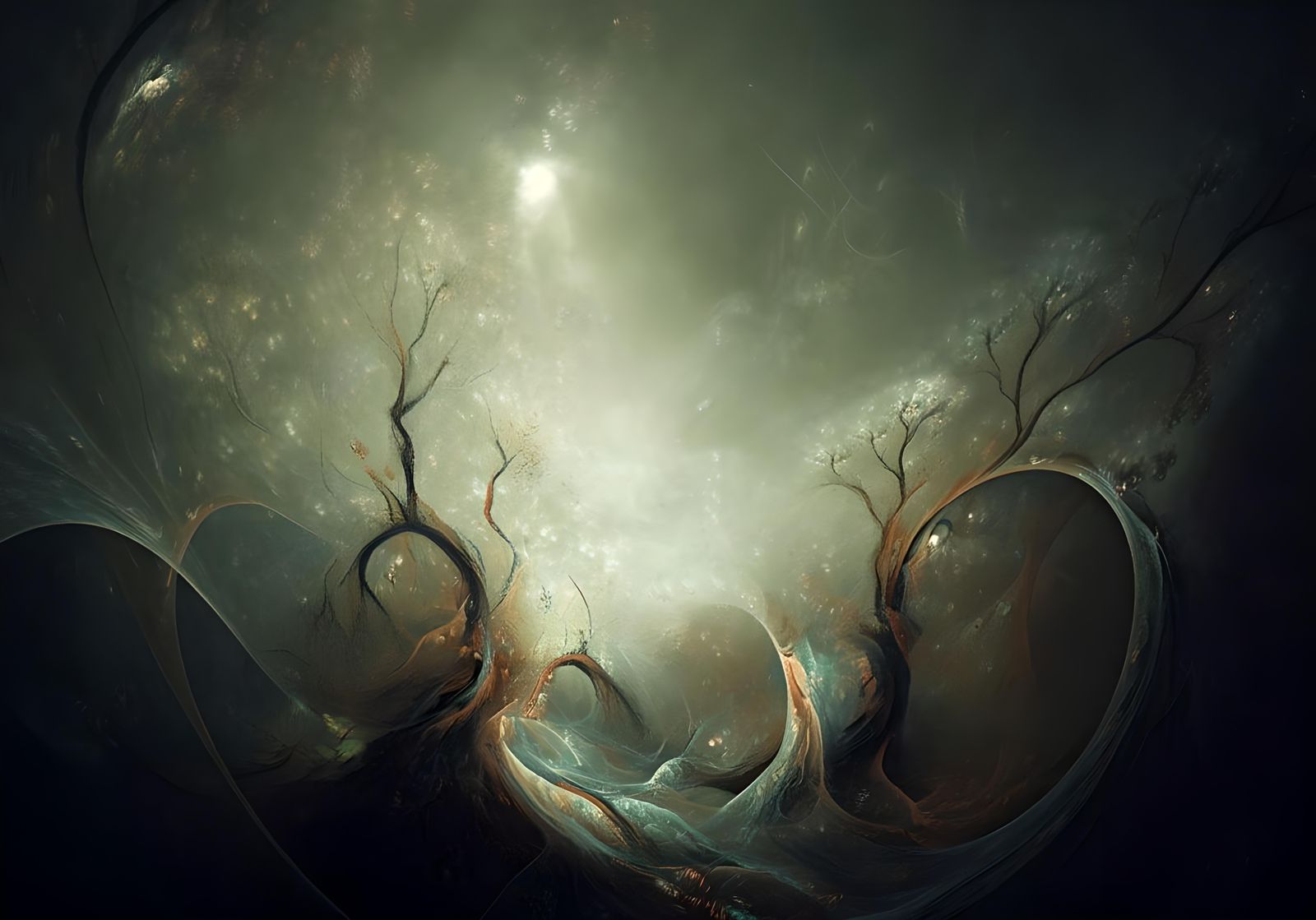 Mystical Gothic Landscape with Occult Texture