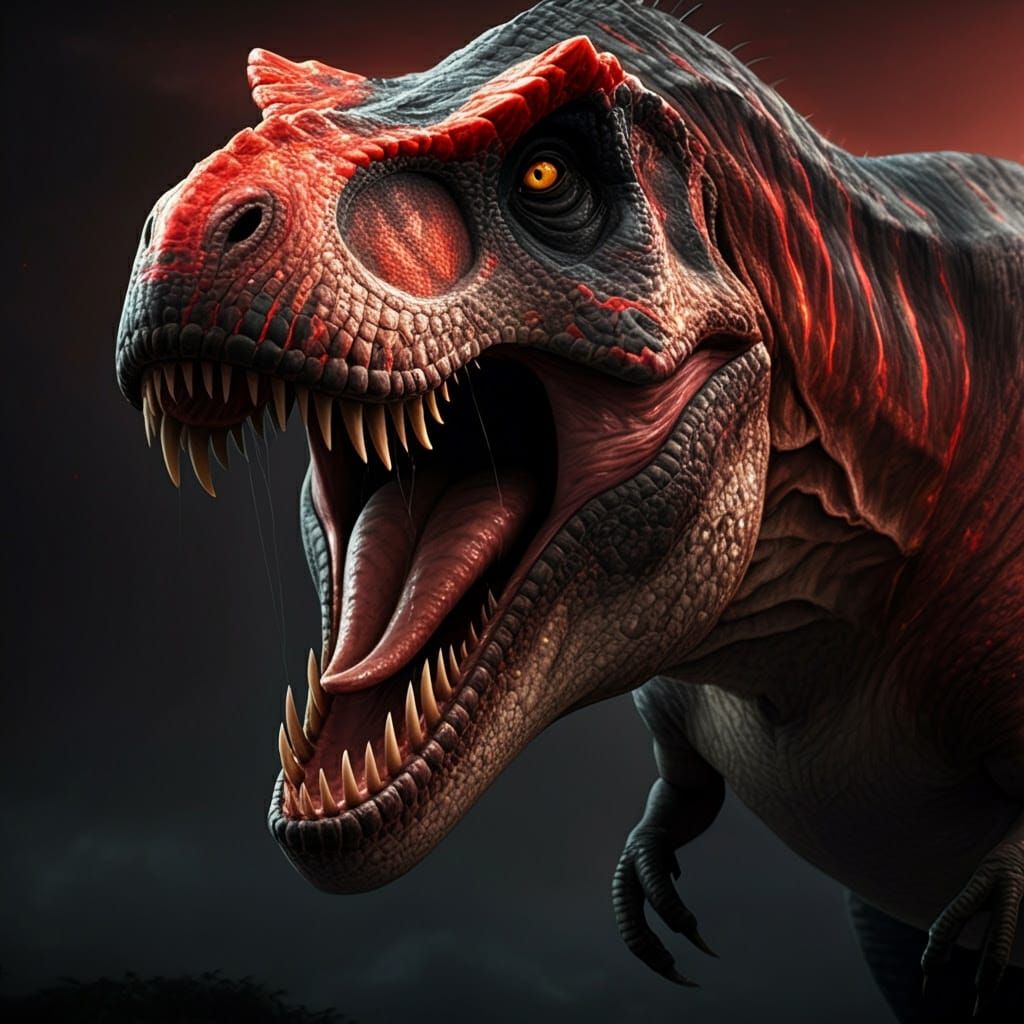 Majestic Tyrannosaurus Rex in Vibrant Iridescent Hues