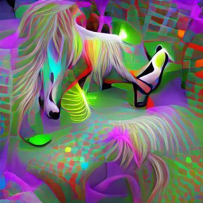 Horse in Stilettos Dancing at Disco: 8K Digital Art