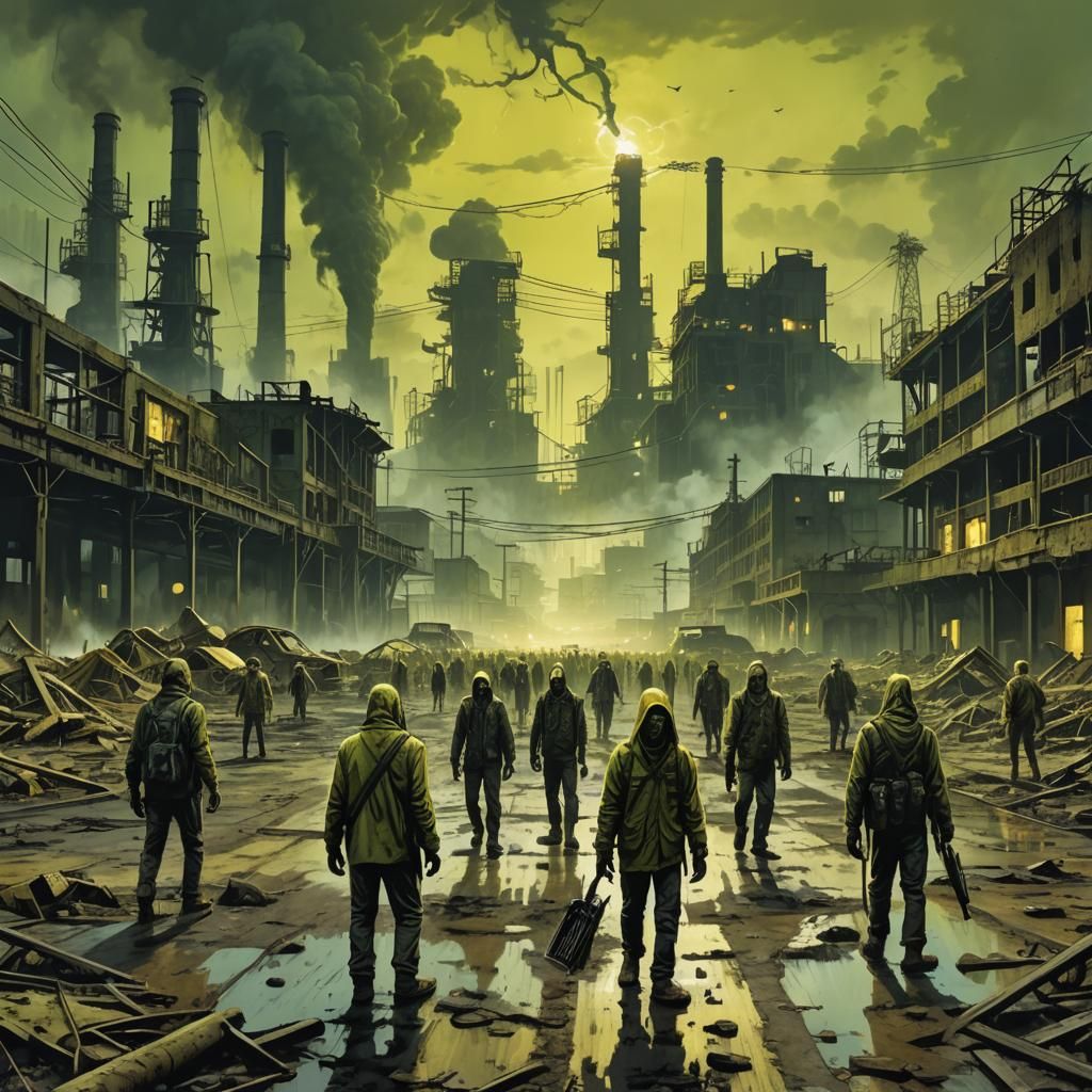 Dystopian Wasteland: Acid Rain and Toxic Decay