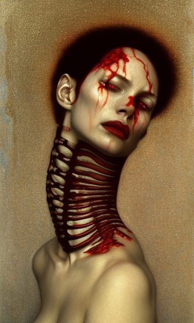 Glass Worm Burrows in Ribcage: Aetherpunk Minimalism