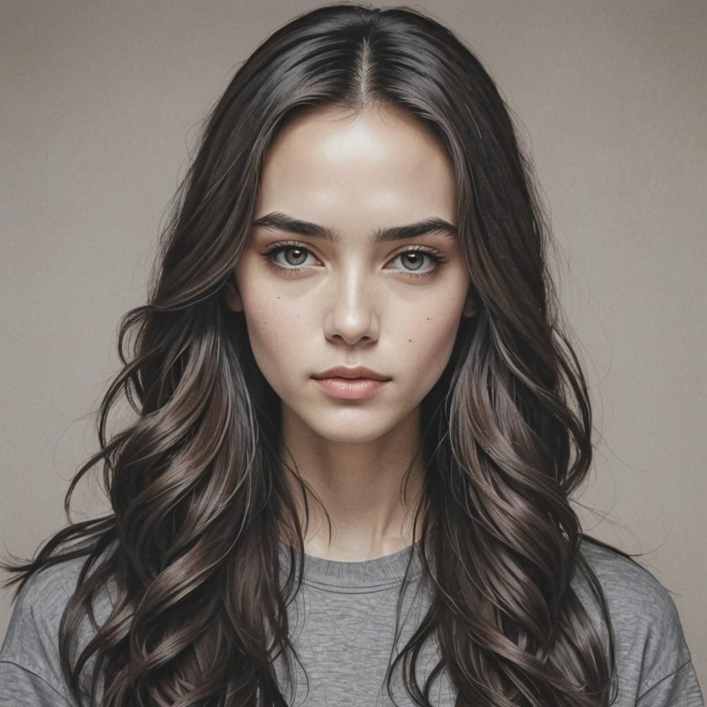 Detailed Matte Painting of Long-Haired Person