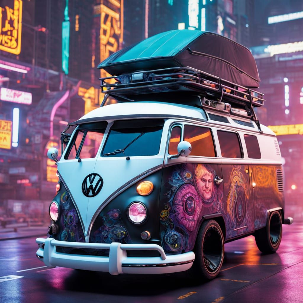 Cyberpunk VW Campervan