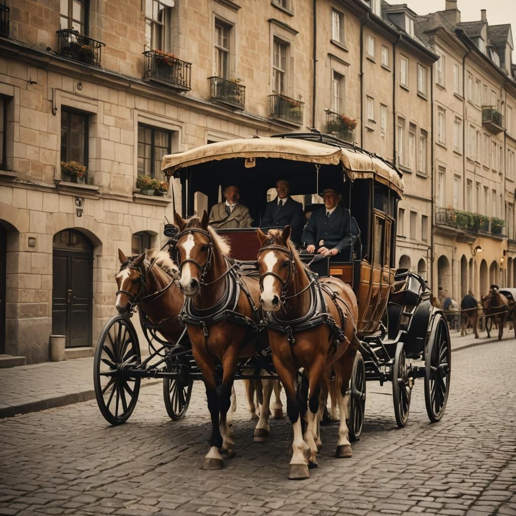 Vintage Carriage in 1830s Europe: Cinematic Film Still
