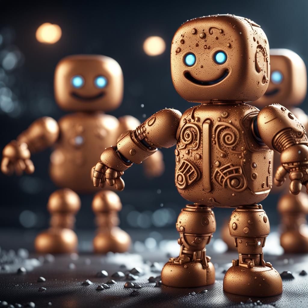 Gingerbread Men with Sugar Coating in Sci-Fi Style