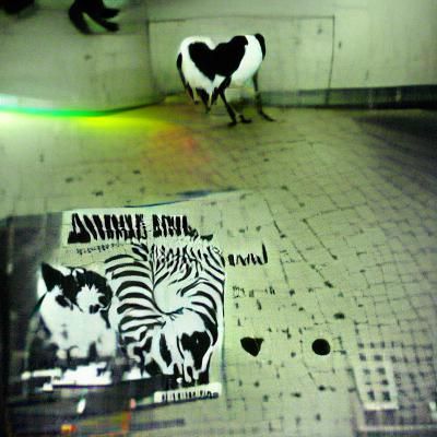 Monochrome Animal in Underground Setting