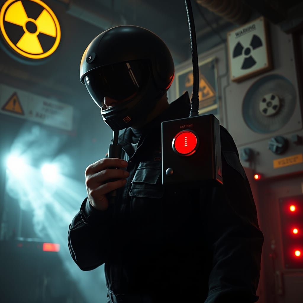 Gritty Dystopian Figure Activates Industrial Switch