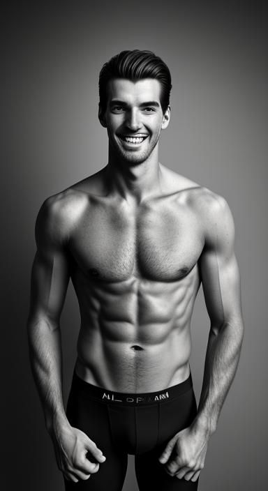 Striking Portrait of a Handsome Young Man Smiling