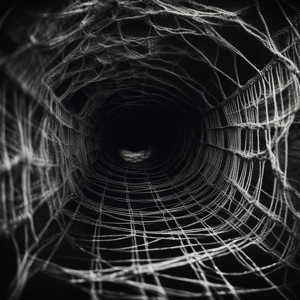 Infinite Webbed Tunnel in Close-Up