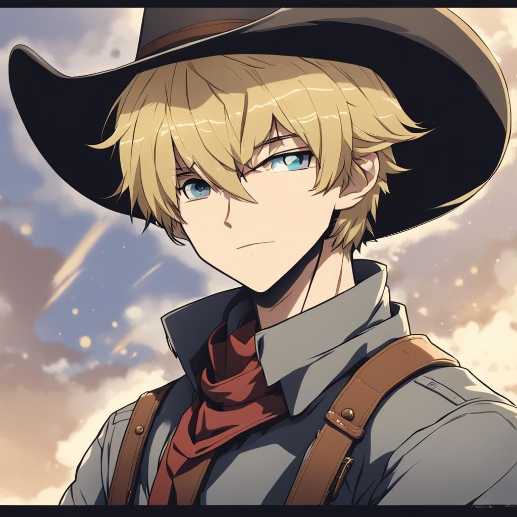 Anime Cowboy with Blond Hair