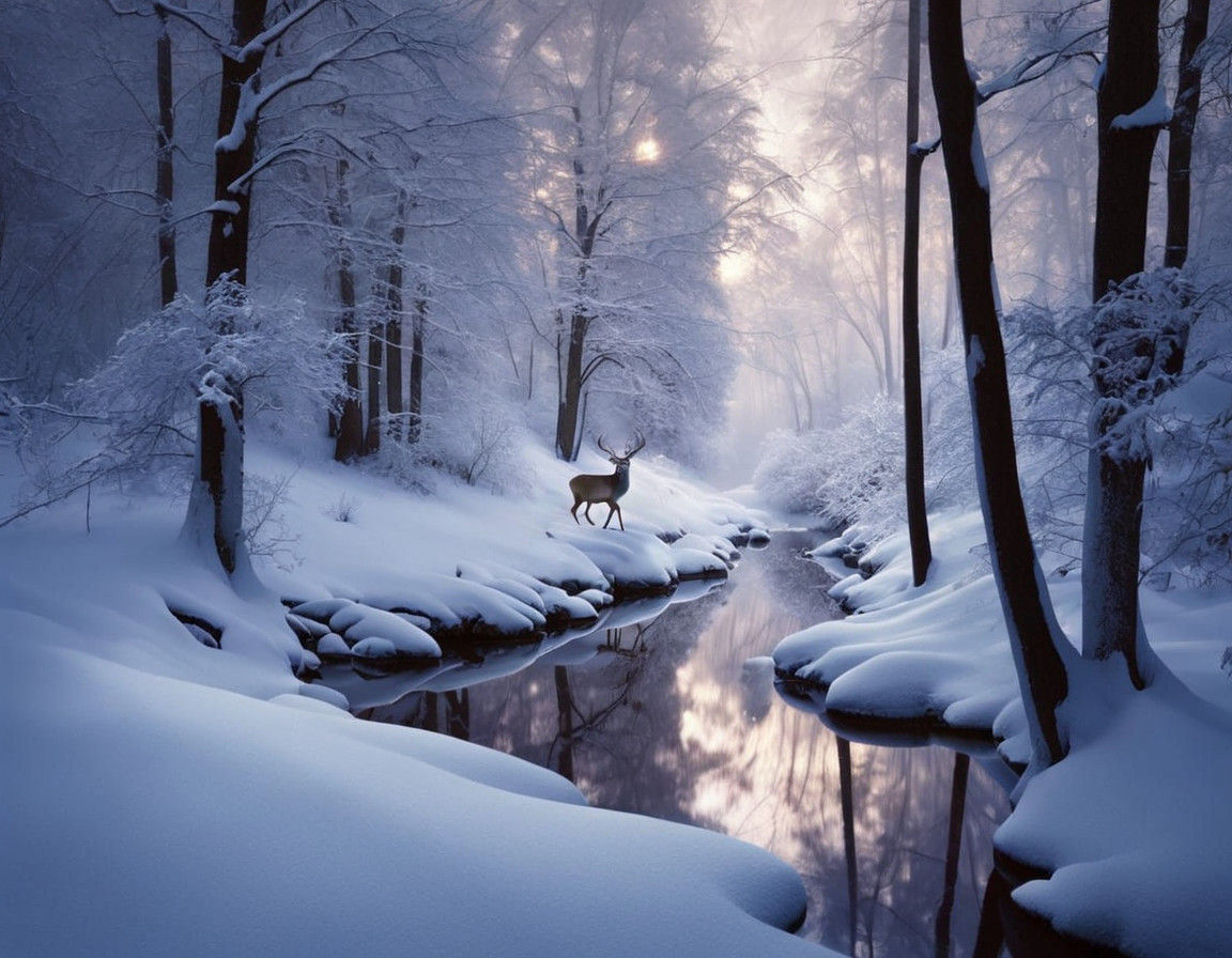 Moonlit WInter Forest