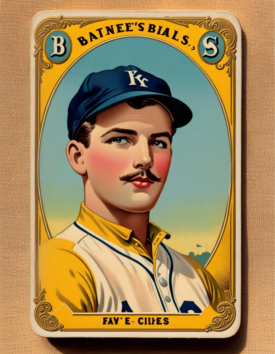 Vintage Baseball Card with Retro Design