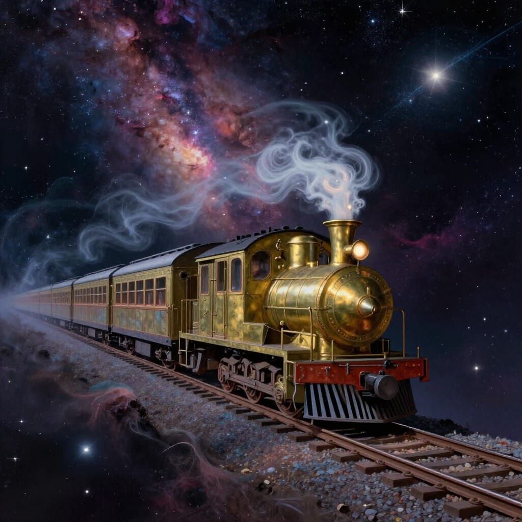 Starlight Phantom Train Through Nebula