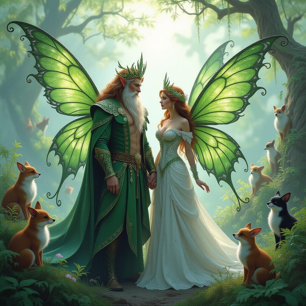 Ethereal Fairy Royalty in Mystical Setting