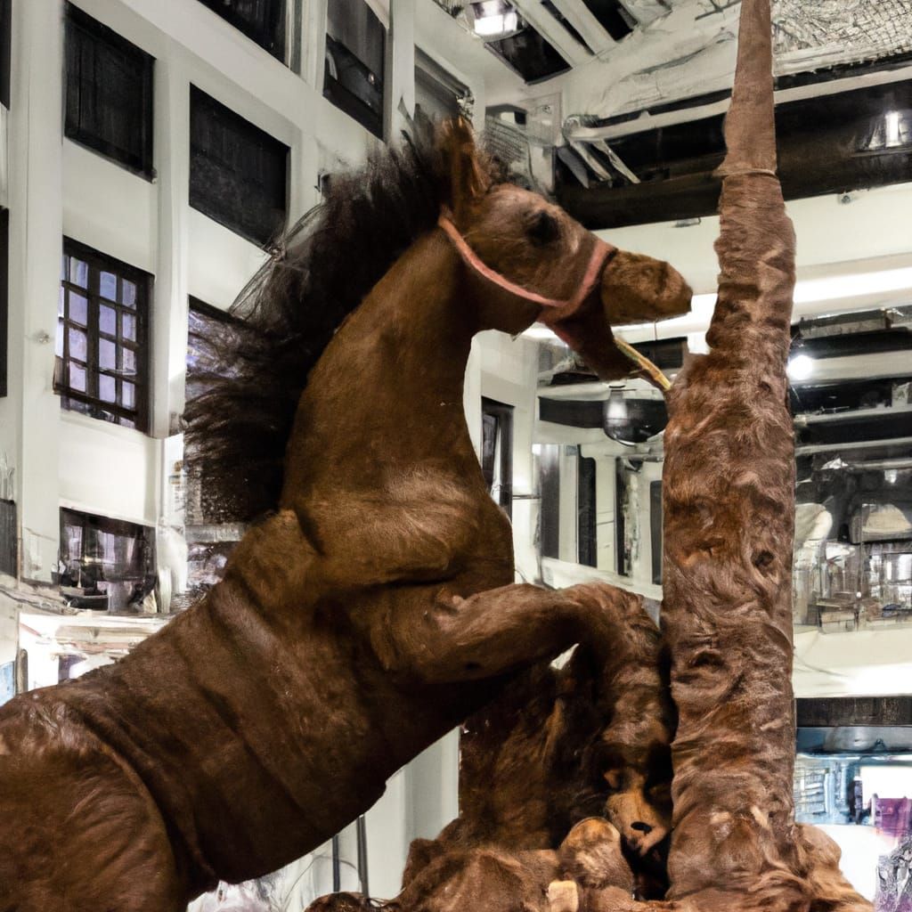 Chocolate Masterpiece in a Dreamlike Cityscape