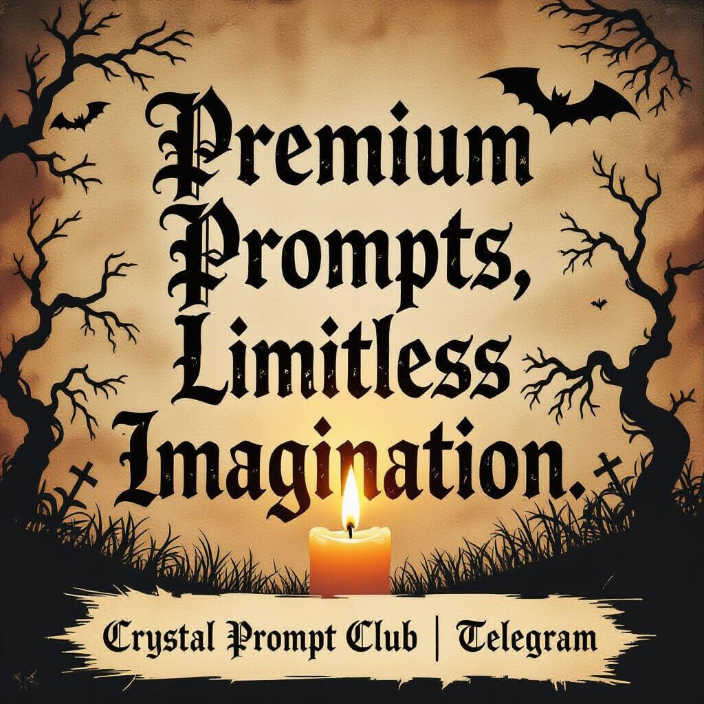 Cursed Book Page with Gothic Script and Candlelight