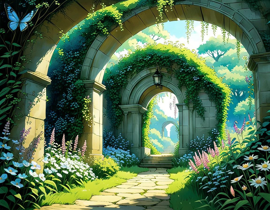 Enchanted Secret Garden Archway in Fairycore Style