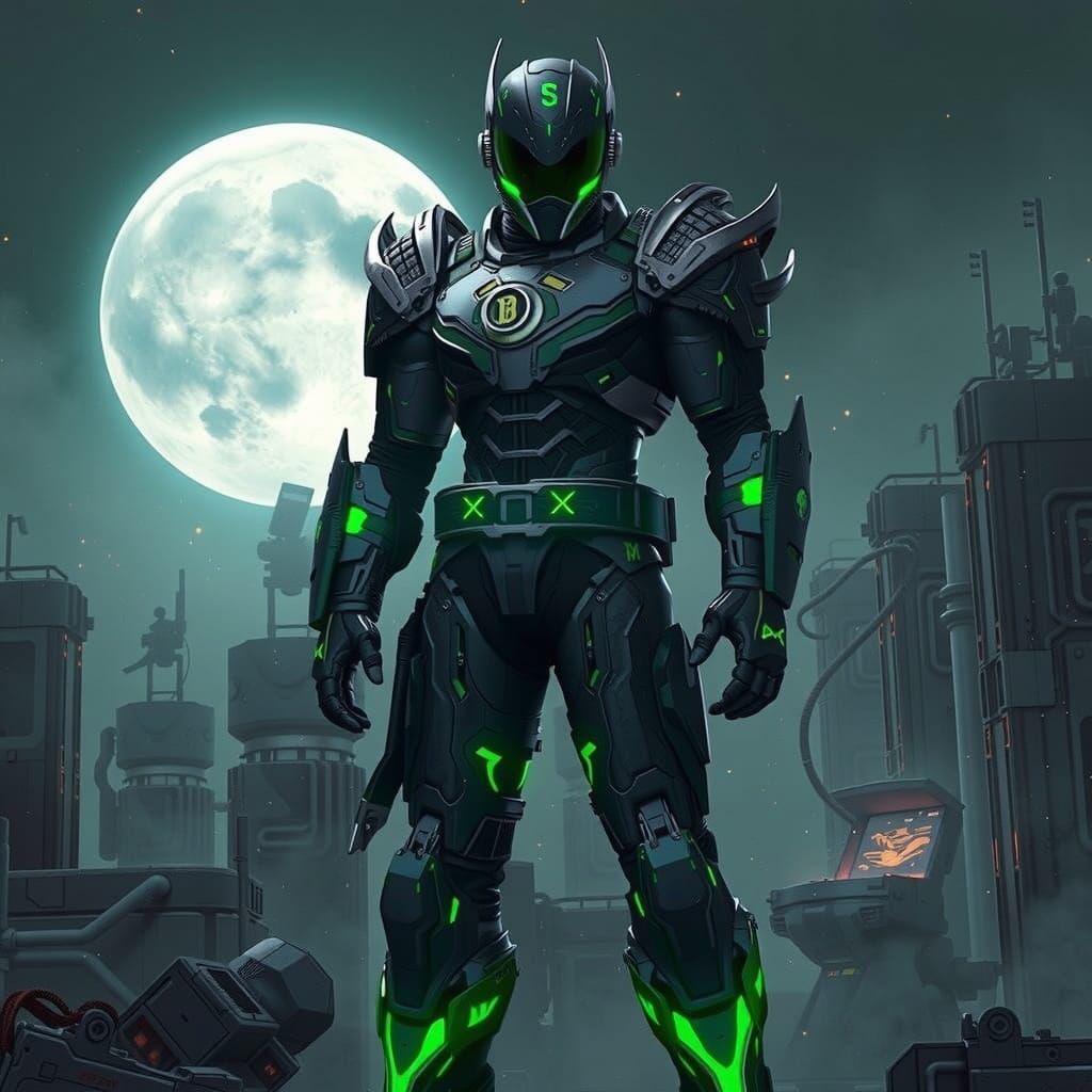 Futuristic Psycho Ranger in Cyberpunk Armor