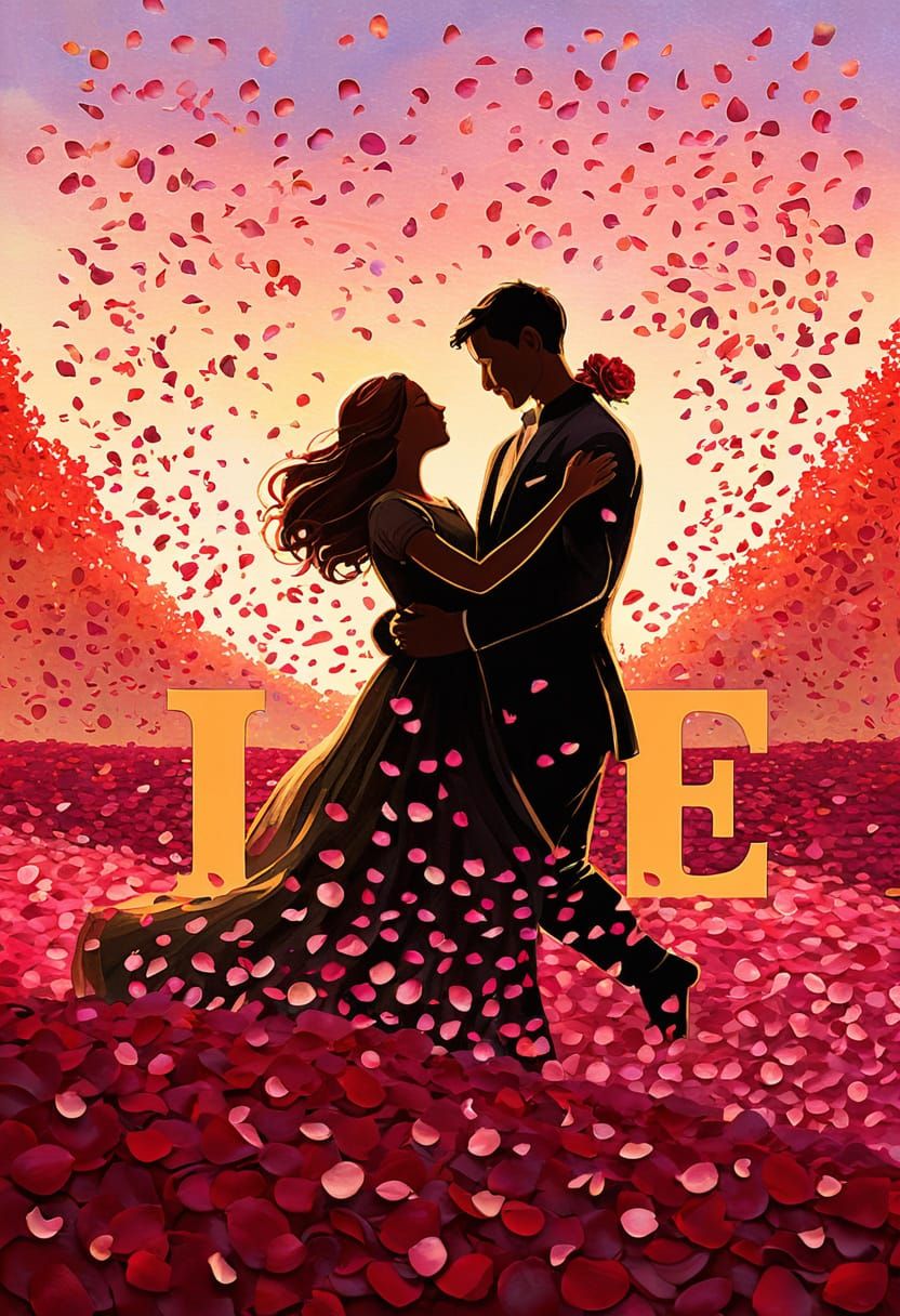 Romantic Couple Dance in Whimsical Golden Light