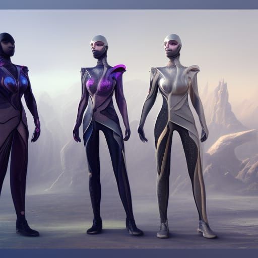 Futuristic Clothing: Detailed Matte Painting