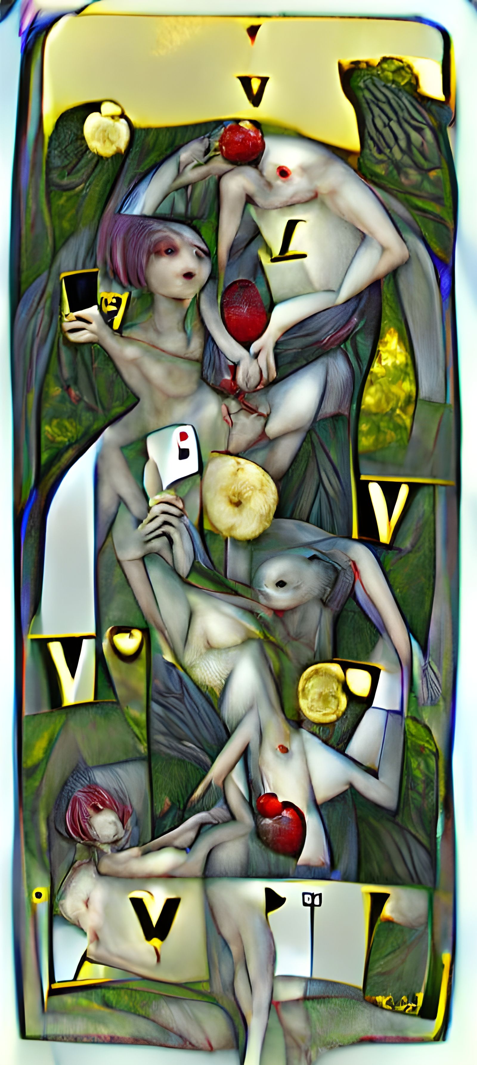 Lovers VI Tarot Card Illustration