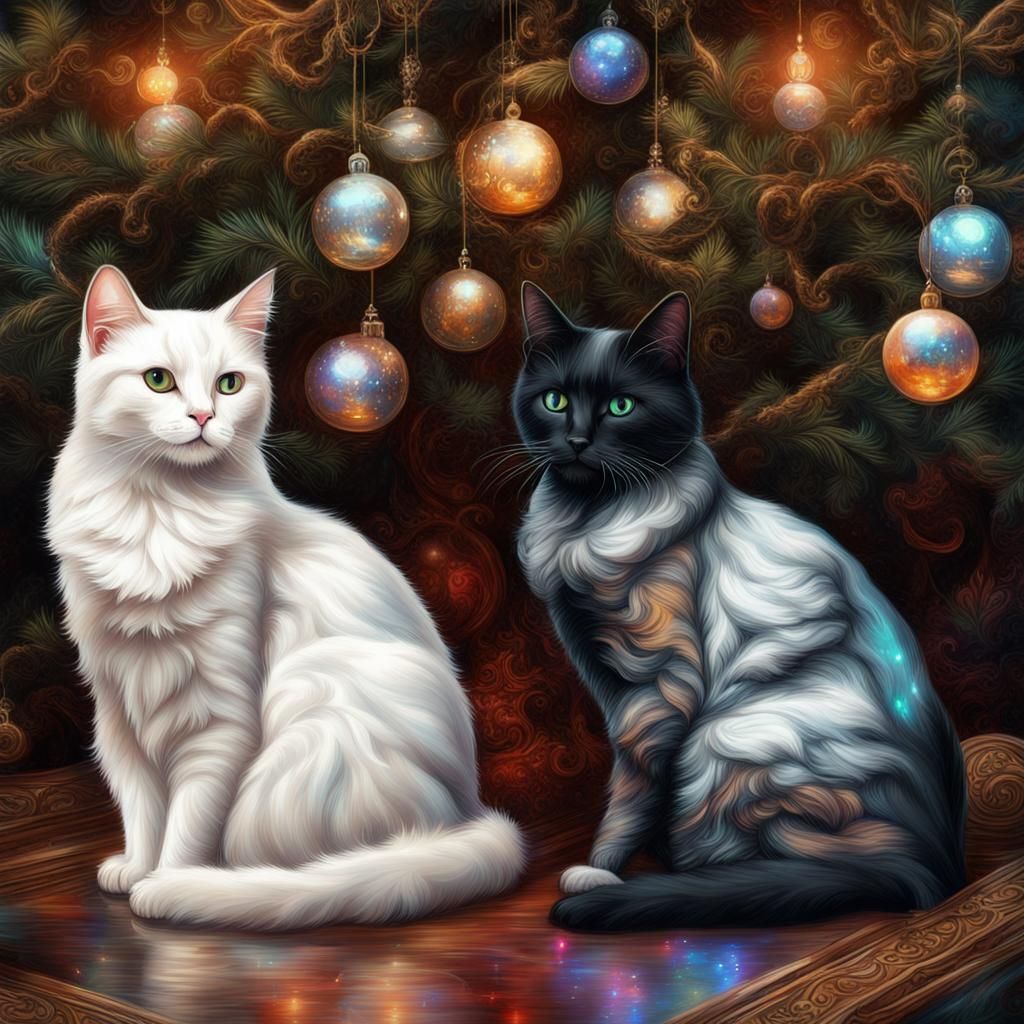 Cats Celebrate Christmas in Victorian Style