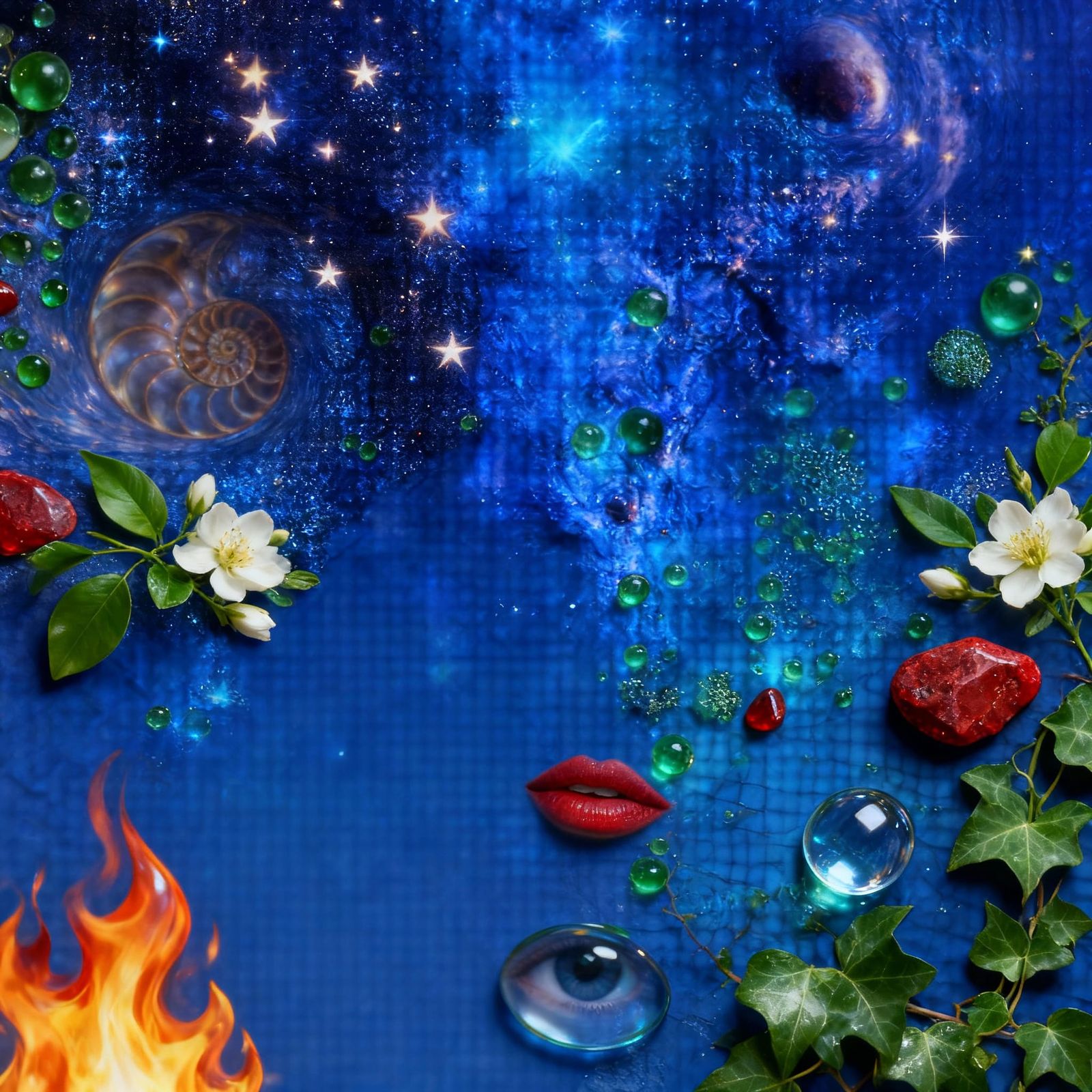 Nautilus Curves Under a Starry Night Sky