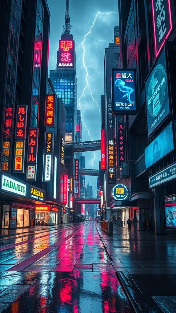 Neon-Lit Metropolis Unveils Futuristic Blade Runner Landscap...