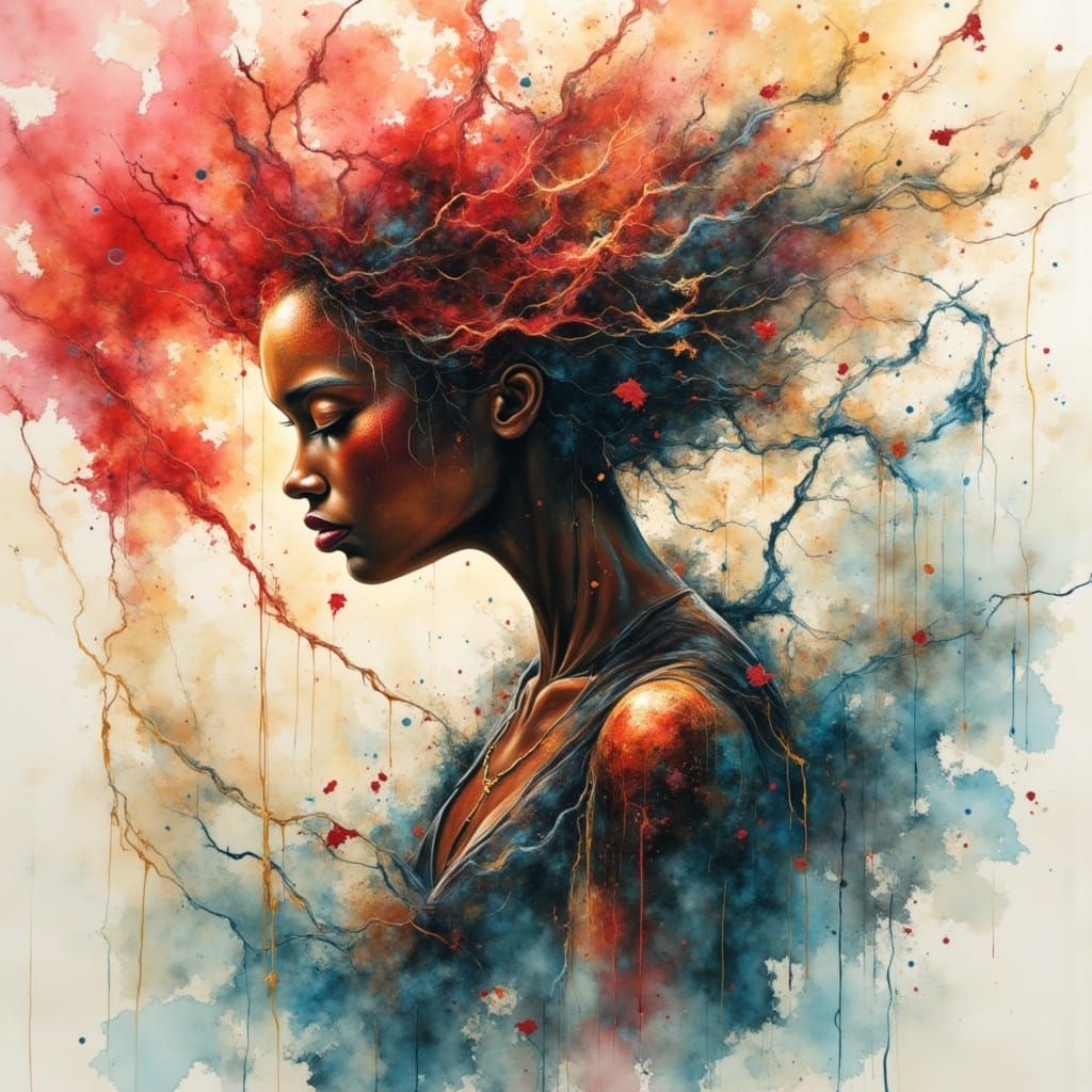 Mystical Smoke Dragon in Impressionistic Watercolor