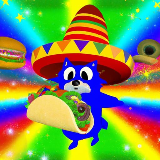 Sonic the Hedgehog with Sombrero and Balloon