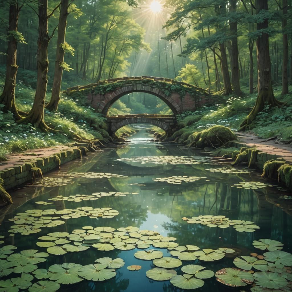 A small river flowing through the forest