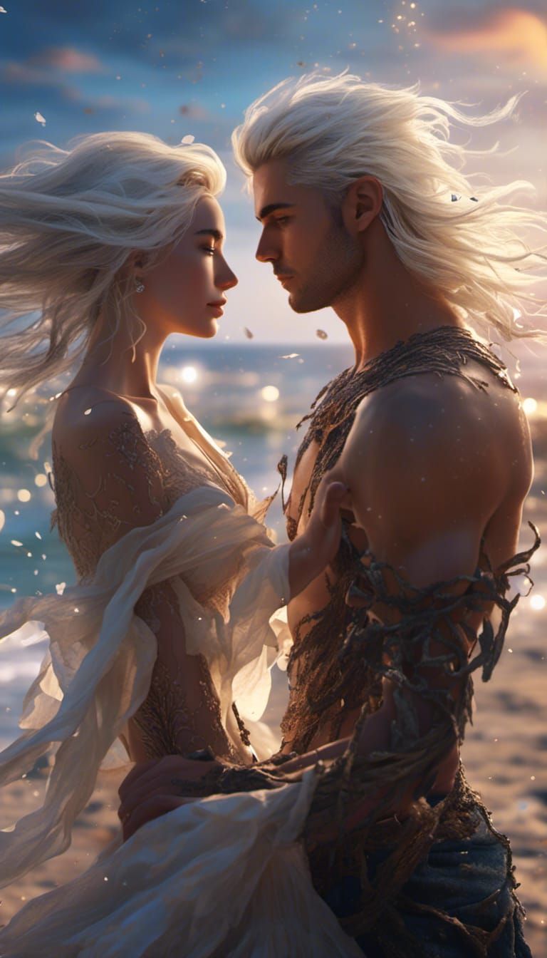 Romantic Beach Date Night: Detailed Matte Painting