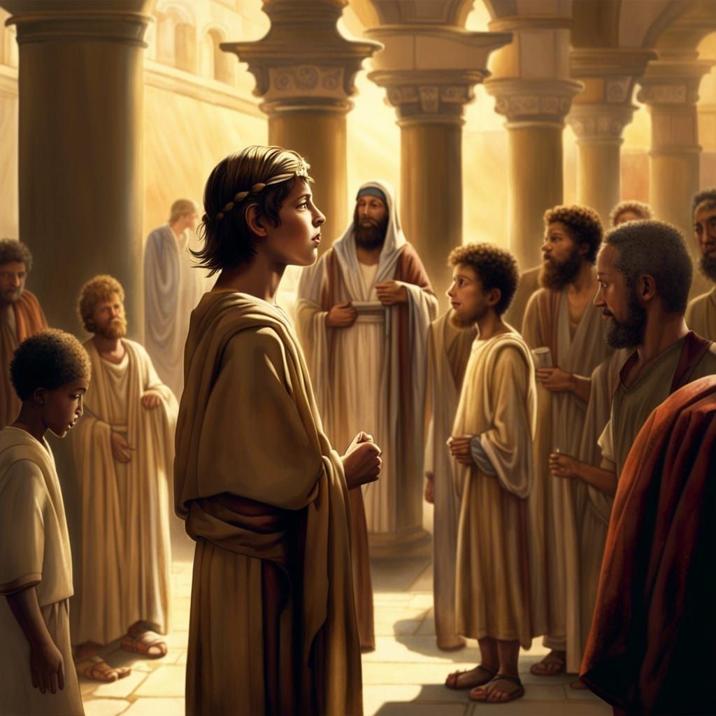 Jesus as a Boy in Temple at Jerusalem