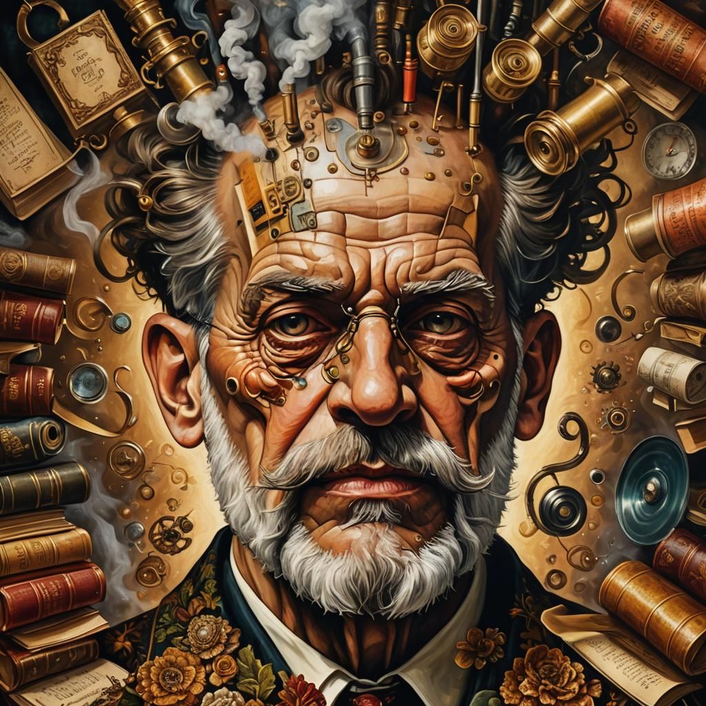 Surreal Freud Portrait in Arcimboldo Style