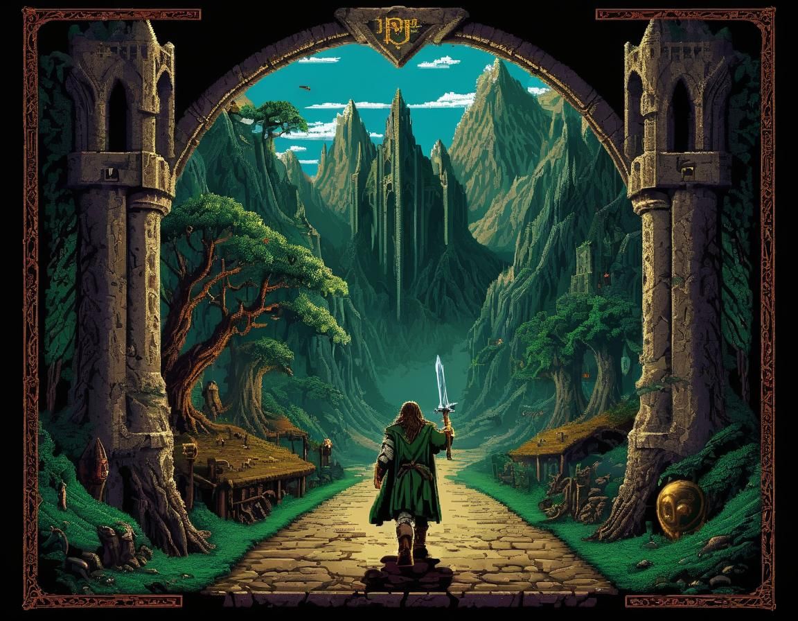 Lord of the Rings: 16-bit Arcade Game Poster