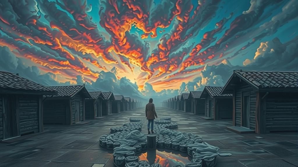 Iridescent Clouds in Dreamlike Abstract Landscape