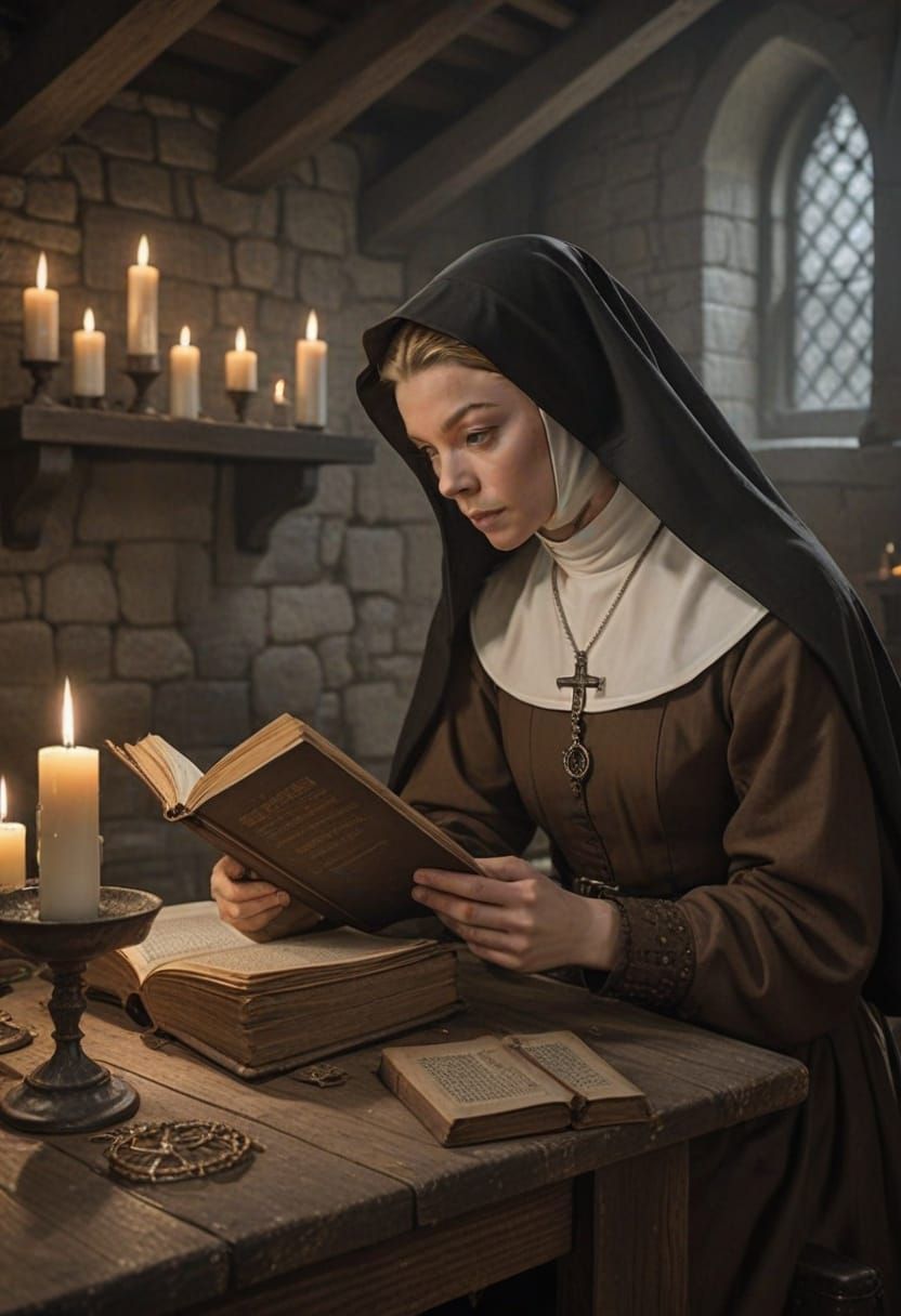 Natalie Dormer as a Nun in Baroque Style