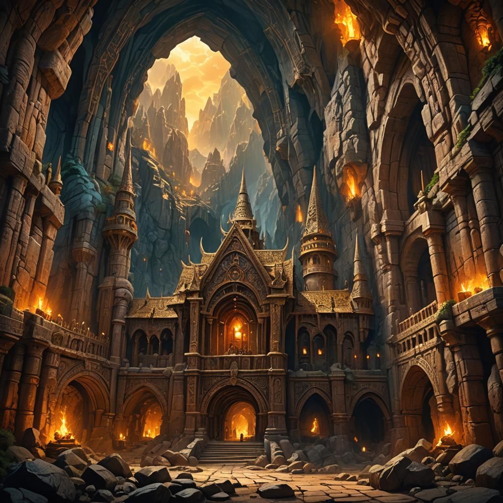 Dwarven Clans Toil in Tunnels: Art Nouveau Concept