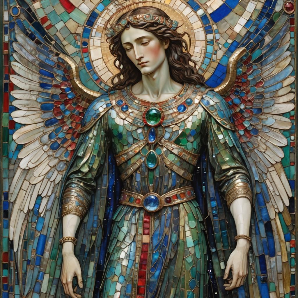 Angelic Portrait in Art Nouveau Style