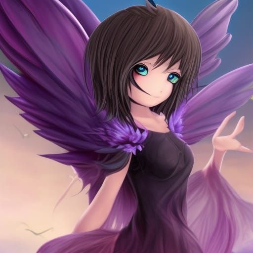 Dark Fairy with Anime Fantasy Wings