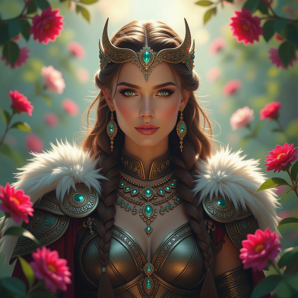 Freyja Norse Goddess Portrait with Dramatic Lighting