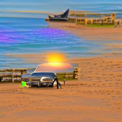 Crown Victoria at Sunset on a Beach
