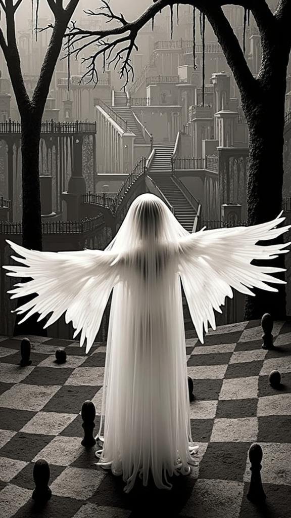 Surreal Chessboard with Impossible Architecture in Dreamlike...